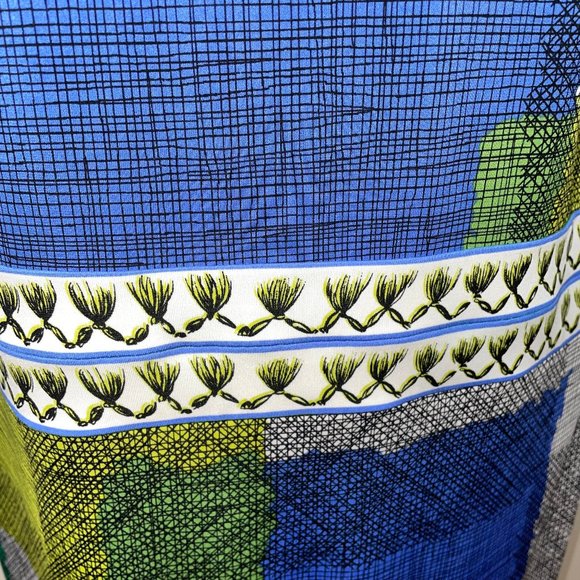 Vintage BCBGMAXAZRIA Silk Stretch Jersey Knit Shift Dress Mixed Mod Print - Picture 7 of 9